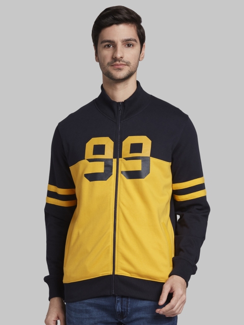

Parx Men Navy Blue & Yellow Printed Sweatshirt