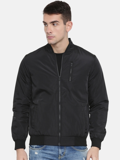 

Parx Men Black Solid Bomber Jacket
