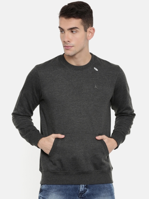 

Parx Men Charcoal Grey Solid Sweatshirt