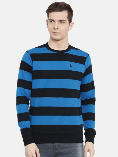 

Parx Men Blue Striped Sweatshirt