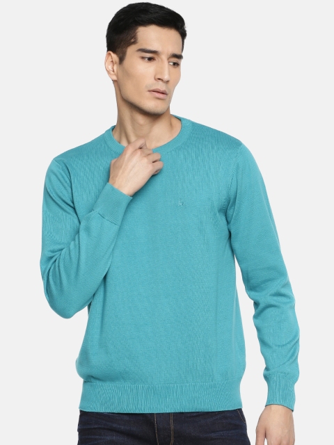 

Parx Men Turquoise Blue Solid Sweater