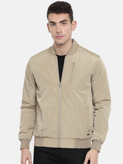 

Parx Men Beige Solid Bomber Jacket