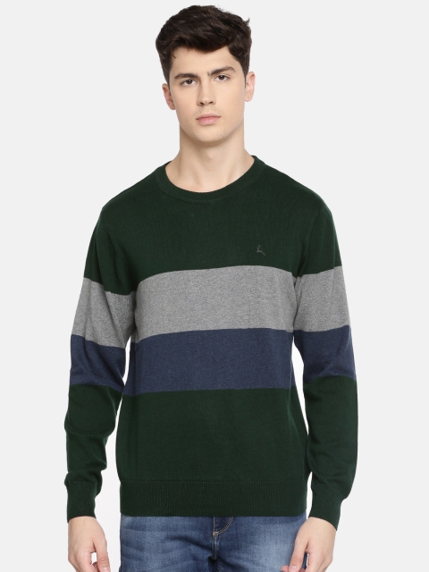 

Parx Men Green Colourblocked Sweater