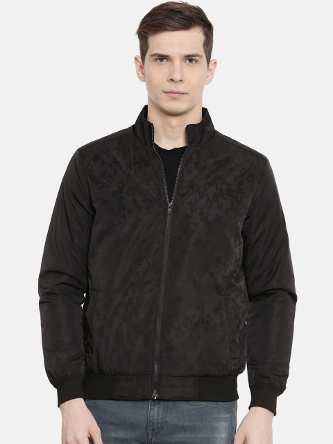 

Parx Men Black Camouflage Printed Bomber Jacket