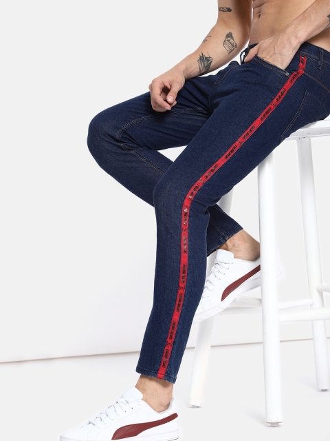 

Kook N Keech Men Blue Skinny Fit Mid-Rise Clean Look Stretchable Cropped Jeans