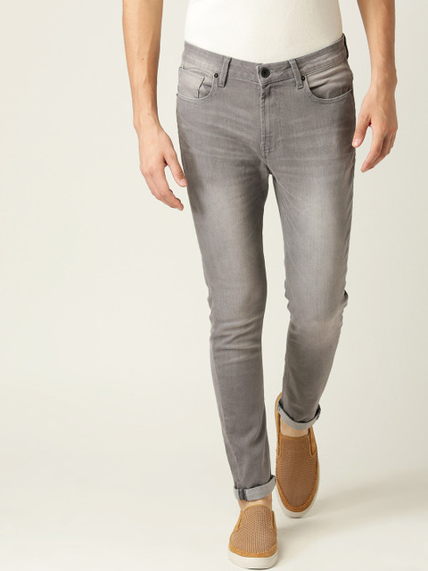 

United Colors of Benetton Men Grey Regular Fit Mid-Rise Clean Look Stretchable Jeans