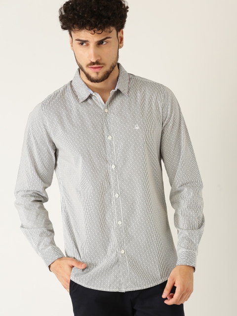 

United Colors of Benetton Men Off-White & Black Slim Fit Printed Casual Shirt