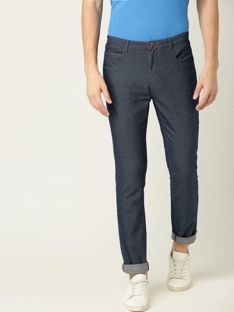 United Colors of Benetton Men Navy Blue Tapered Fit Mid-Rise Clean Look Stretchable Jeans