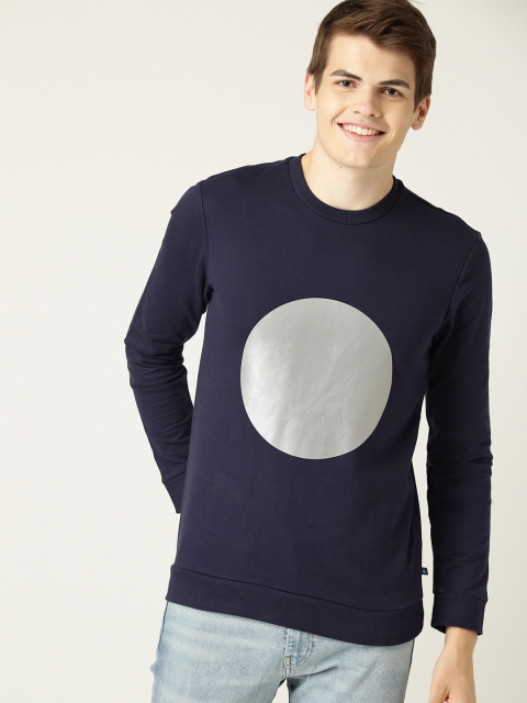 

United Colors of Benetton Men Navy Blue Printed Sweatshirt