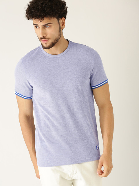 

United Colors of Benetton Men Blue Solid Round Neck T-shirt