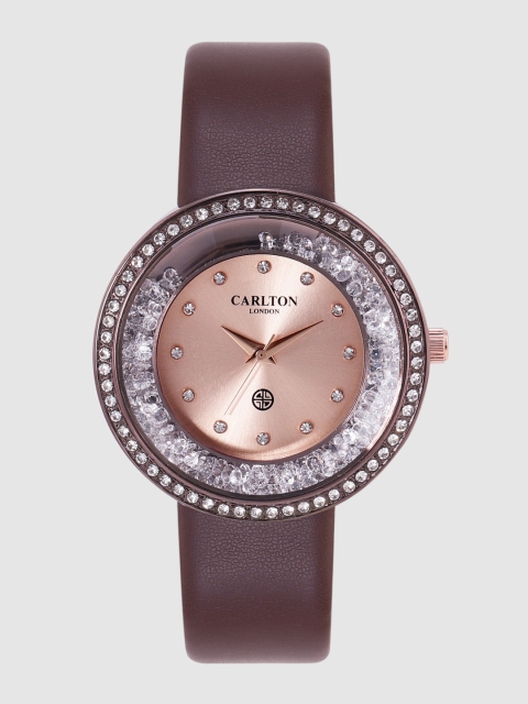 

Carlton London Women Rose Gold-Toned Embellished Analogue Watch CL015BROB