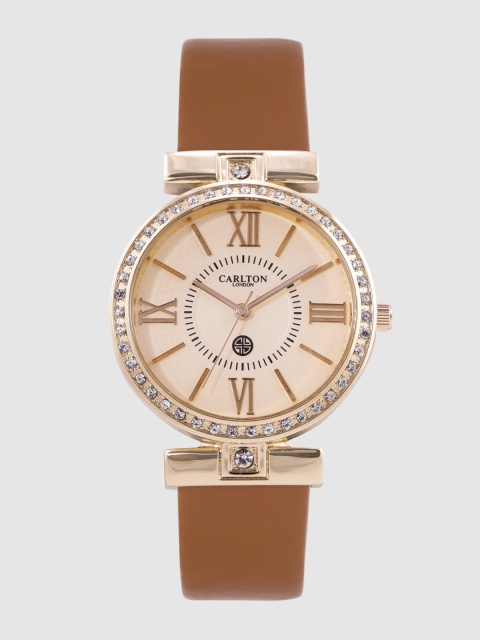 

Carlton London Women Rose Gold Leather Analogue Watch CL013RROT