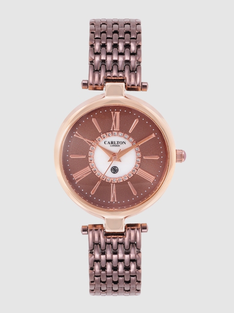 

Carlton London Women Brown Textured Analogue Watch CL010RBRB