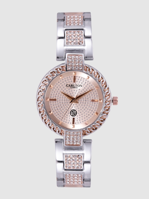 

Carlton London Women Rose Gold-Toned Embellished Analogue Watch CL007RROR