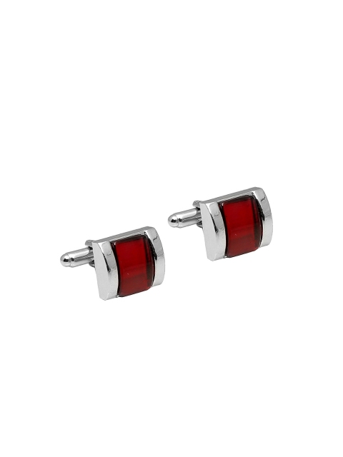 

Tossido Steel-Toned & Maroon Cufflinks