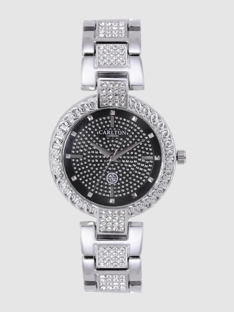 

Carlton London Women Black & Silver-Toned Analogue Watch CL007SBLS