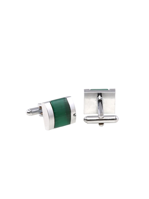

Tossido Green & Silver-Toned Cufflinks