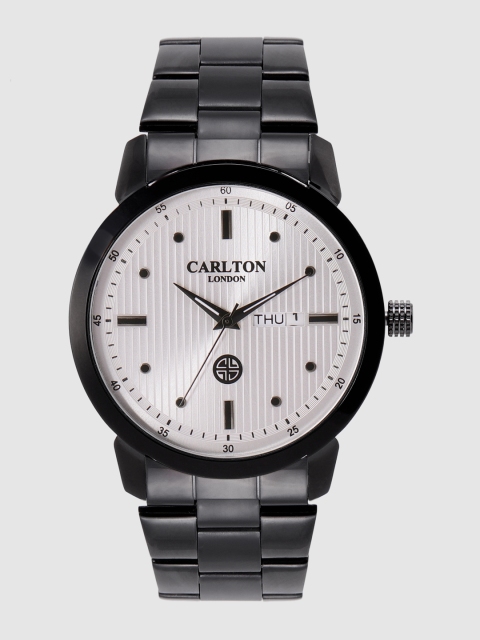 

Carlton London Men Silver-Toned Analogue Watch CG036BSIB