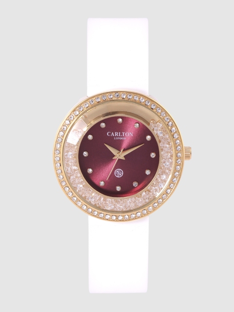 

Carlton London Women Red Analogue Watch CL015GMAW, Maroon