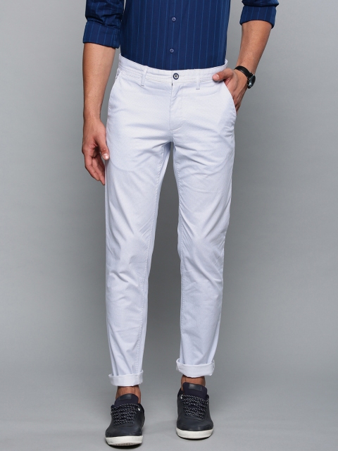 

Louis Philippe Sport Men Blue & White Slim Fit Checked Trousers