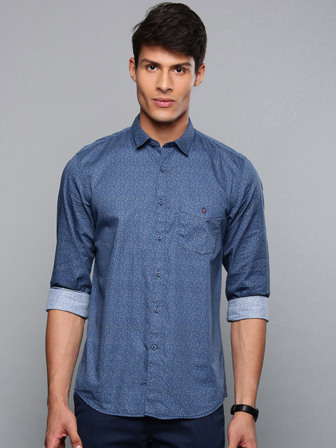 

Louis Philippe Sport Men Blue Super Slim Fit Printed Casual Shirt