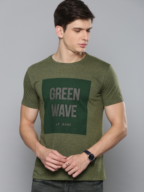 

Louis Philippe Jeans Men Green Printed Round Neck T-shirt