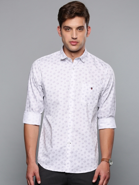 

Louis Philippe Sport Men White & Grey Super Slim Fit Printed Casual Shirt