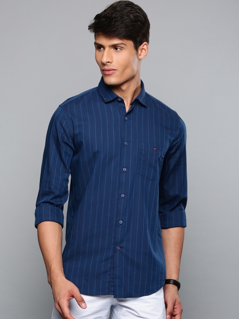 

Louis Philippe Sport Men Navy Blue Super Slim Fit Striped Casual Shirt