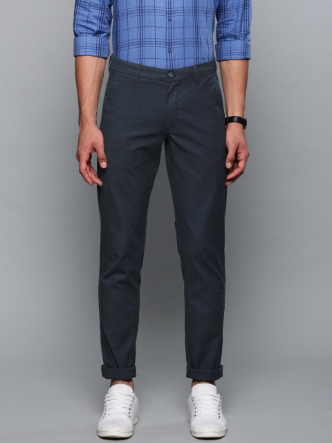 

Louis Philippe Sport Men Navy Blue Slim Fit Self Design Regular Trousers