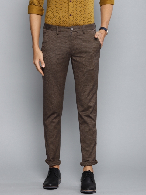 

Louis Philippe Sport Men Brown Slim Fit Self Design Smart Casual Chinos