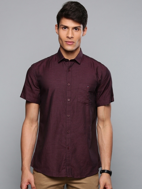 

Louis Philippe Sport Men Burgundy Slim Fit Self Design Casual Shirt