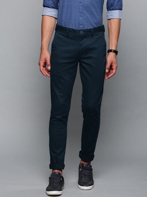 

Louis Philippe Sport Men Navy Blue Slim Fit Self-Design Trousers
