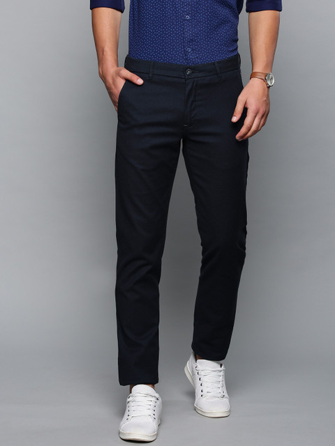 

Louis Philippe Sport Men Blue Slim Fit Self-Design Trousers