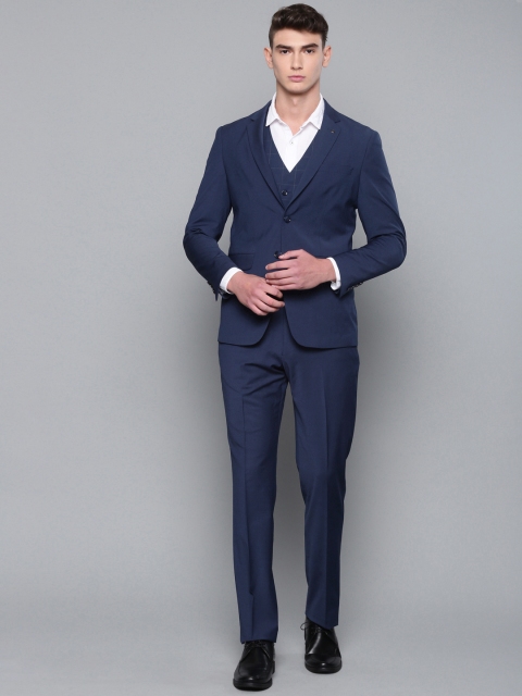 

Louis Philippe Men Blue Solid Single-Breasted Slim Fit Formal Suit