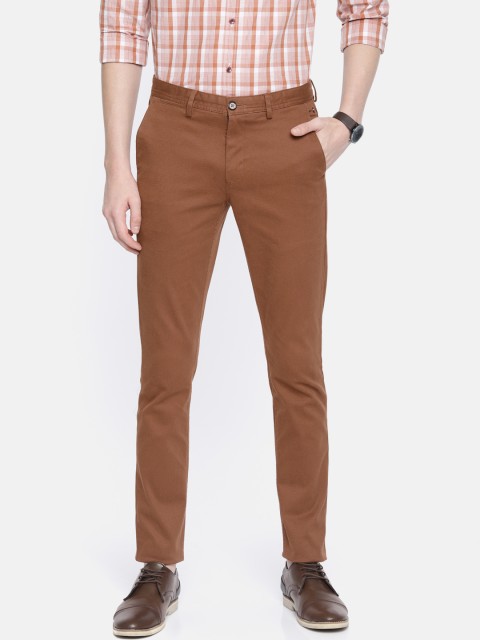 

Louis Philippe Sport Men Rust Brown Super Slim Fit Self Design Chinos