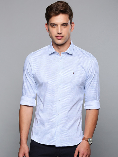 

Louis Philippe Sport Men Blue & White Super Slim Fit Printed Casual Shirt