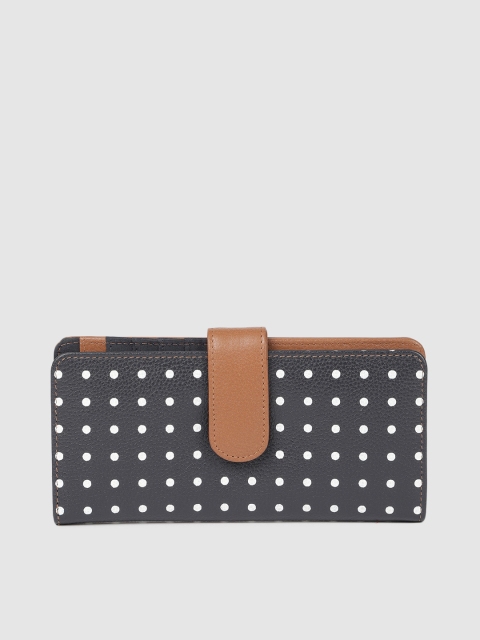 

Fastrack Women Blue Printed Two Fold Leather Wallet
