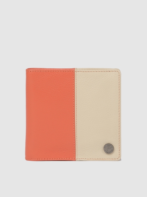 

Fastrack Women Pink & Beige Colourblocked Zip Around Leather Wallet