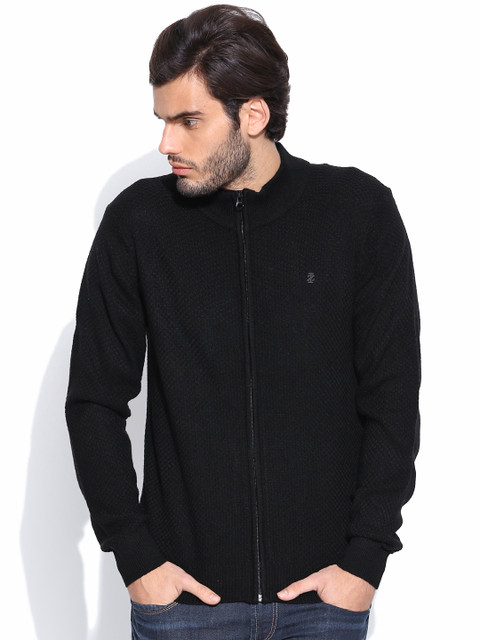 

IZOD Black Cardigan with Knitted Pattern