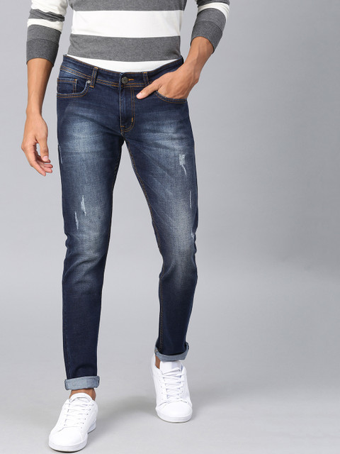 

American Crew Men Blue Slim Fit Mid-Rise Mildly Distressed Stretchable Jeans