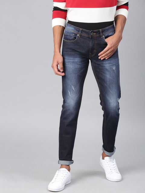 

American Crew Men Blue Slim Fit Mid-Rise Mildly Distressed Stretchable Jeans