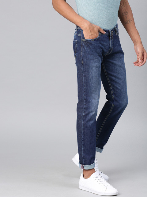 

American Crew Men Blue Slim Fit Mid-Rise Clean Look Stretchable Jeans