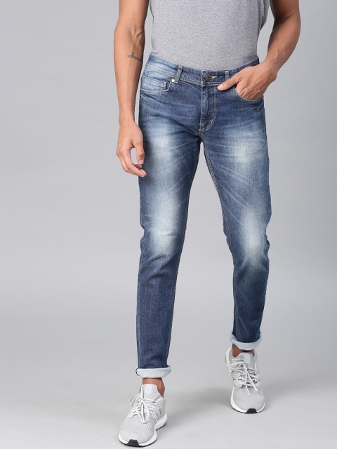 

American Crew Men Blue Slim Fit Mid-Rise Clean Look Stretchable Jeans