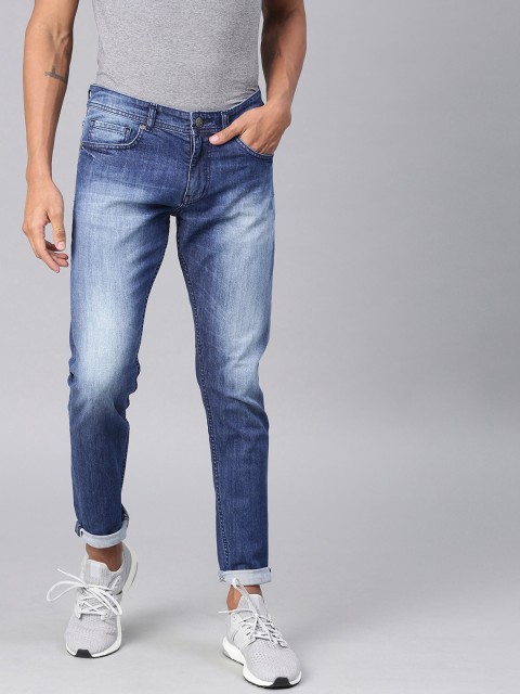 

American Crew Men Blue Slim Fit Mid-Rise Clean Look Stretchable Jeans