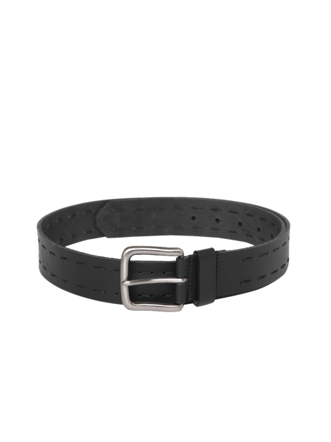 

Fastrack Men Black Solid Leather Belt