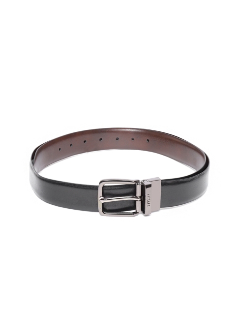 

Titan Men Black & Coffee Brown Solid Reversible Leather Belt