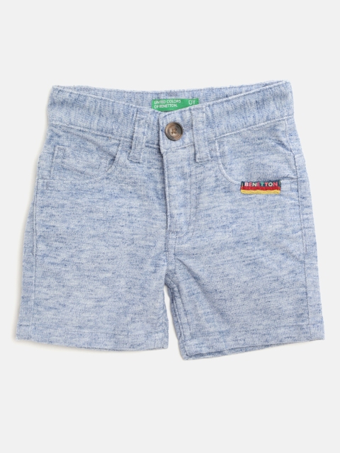 

United Colors of Benetton Boys Blue Solid Corduroy Regular Fit Shorts