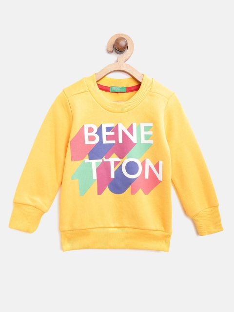 

United Colors of Benetton Boys Yellow Printed Sweatshirt