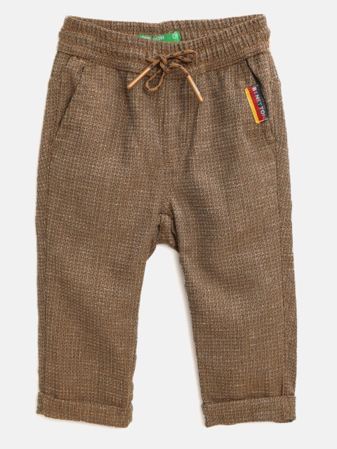 

United Colors of Benetton Boys Brown Regular Fit Self-Design Trousers