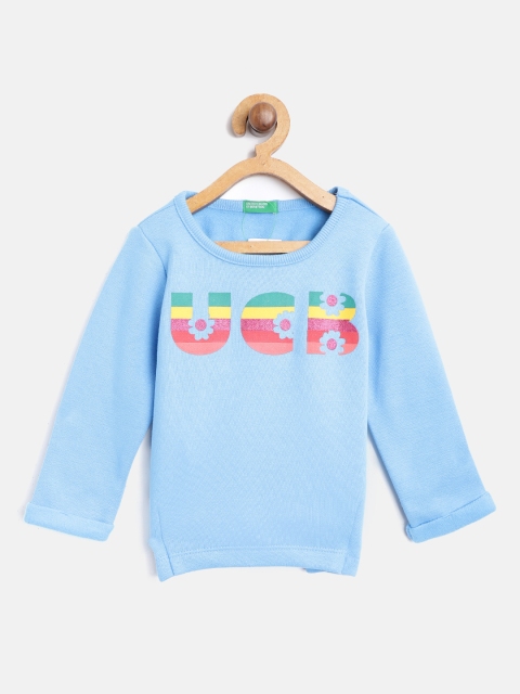

United Colors of Benetton Girls Blue Printed Sweatshirt
